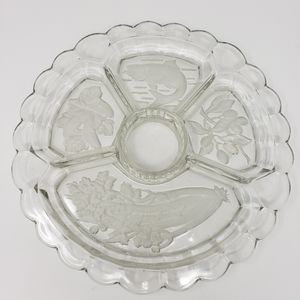 Indiana Glass Intaglio Divided Relish Pickle